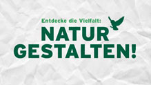 Text Entdecke die Vielfalt: Natur gestalten auf weißem Hintergrund