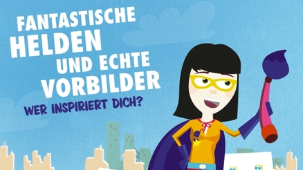 Comicfigur als Superheldin mit Text Fantastische Helden und echte Vorbilder
